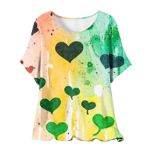 Camisetas de Manga Corta para Mujeres, Camiseta de Cuello Redondo Impresa de Moda, Primavera Y Verano Casual