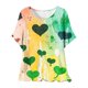 thumbnail image 2 of Puntoco Liquidación de blusas cortas para mujer, blusa de manga corta con estampado de moda para mujer, camiseta de cuello redondo, 2 of 5