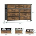 thumbnail image 2 of Twister.CK TV Stand for TVs up to 55", Storage Dresser Cabinet with 10 Drawers, Chest of Drawers for Living Room Bedroom Hallway, Brown, 2 of 7