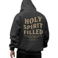 thumbnail image 3 of Christian Hoodies for Men 2025 Holy Spirit Filled Letter Graphic Hoodie with Pockets Hooded Sweatshirt Pullover Tops, 3 of 6