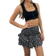 thumbnail image 2 of Nituyy Women Mini Pleated Skirt Layered Ruffled Elastic Bohemian Floral Skirt, 2 of 9