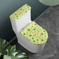 thumbnail image 2 of HELLHERO Fashion Polyester Toilet Lid Seat Cover Set Elastic Edge Stylish Toilet Seat Cover Adjustable for Gift, Lucky Clover, 2 of 8