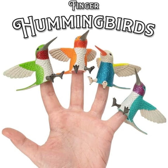 FINGER HUMMINGBIRDS - 4 Piece Finger Puppet Assortment