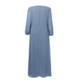 thumbnail image 6 of formal Dresses for Women Holiday Dresses for Women Chiffon Spring V Neck Long Sleeves Pleated A Line Midi Length Wedding Guest Dress, 6 of 6
