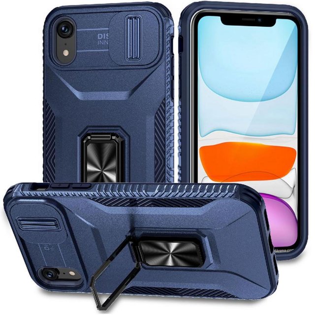 Funda para GANGXUN iPhone XR - Soporte metálico, Función magnética, Azul