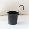 thumbnail image 3 of Destyer 4X Metal Hanging Flower Pots Storage Bucket Plant Planter Balcony Yard Black 1Set, 3 of 6