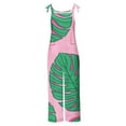 thumbnail image 4 of Njoeus Women's Spaghetti Strap Wide Leg Jumpsuits Tropical Print Romper Loose Casual Sleeveless Rompers Summer Outfits with Pockets S-XXL, 4 of 5