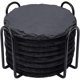 thumbnail image 1 of wonima44 Slate Drink Coasters with Metal Holder, Set of 8 Black Coasters, 4 Inch Stone Coaster Set Tabletop Protection for Home Kitchen Apartment Bar Decor Housewarming Gifts Wedding Party, Round, 1 of 1