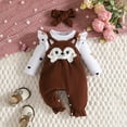 thumbnail image 4 of Likimi Baby Toddler Girls Jumpsuit Print Long Sleeve Onesie Fashion Casual Thermal Fall Winter Homewear Size 9-12 Months Brown, 4 of 9