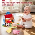 thumbnail image 2 of Juego de juguetes Talking Barn hahaland con animales de granja de peluche de 6 a 12 m, 2 of 9
