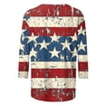 thumbnail image 5 of Htigea American Flag T-Shirts for Women 4th of July 3/4 Sleeve Tops Patriotic Star Stripes Printed Tees Casual Summer Shirts 02 Multicolor S, 5 of 5