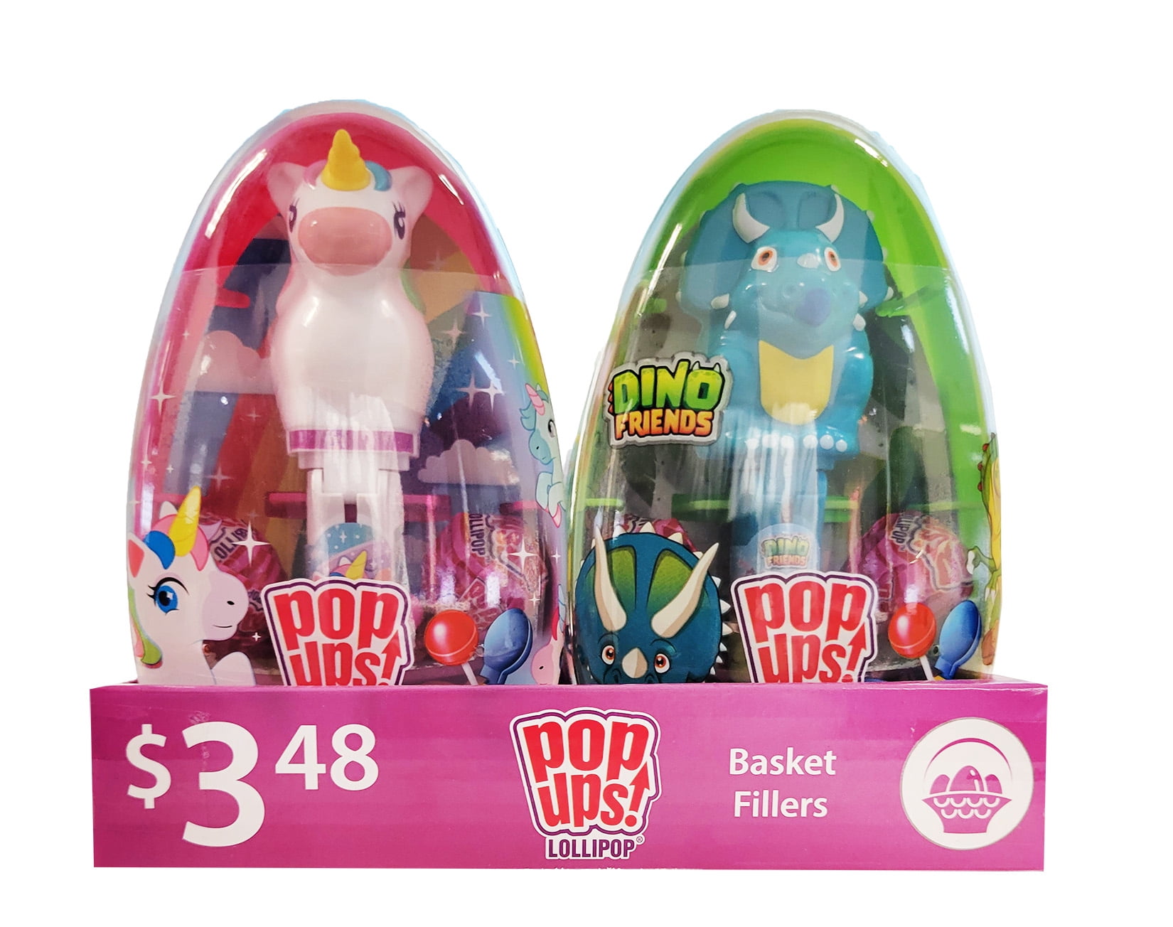 Flix Candy Unicorn Pop up Lollipop Jumbo Egg, Strawberry Flavored,  .70 oz