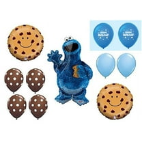 11pc BALLOON set NEW COOKIE MONSTER sesame street PARTY gift BIRTHDAY decor FAVORS chocolate chip