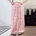 thumbnail image 3 of OGLCCG Girls Wide Leg Pants Loose Fit Elastic Waist Bow Pants Casual Flowy Trousers with Pockets 5-15 Years, 3 of 6
