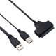 thumbnail image 5 of Injueey Cables adaptadores SATA a USB 2,0 duales de 22 pines, Cable de alimentación de datos SATA de 2,5 pulgadas, 7 + 15 pines, convertidor de disco Teléfono y Comunicación, 5 of 6