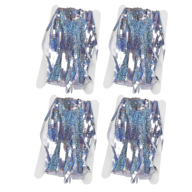 4Pcs Tinsel Door Curtain Set, Foldable and Reusable Shiny Colors Tinsel Backdrop Curtains for Birthday Party Decorations