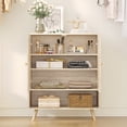 thumbnail image 2 of GloryStar Shoe Cabinet with Rattan Design, 4-Tier Freestanding Shoe Rack and Adjustable Shelf for Entryway, 2 of 7