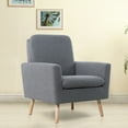 thumbnail image 6 of Frida Fleece Minimalist Accent Chair Set of 2-Color:Gray, 6 of 10