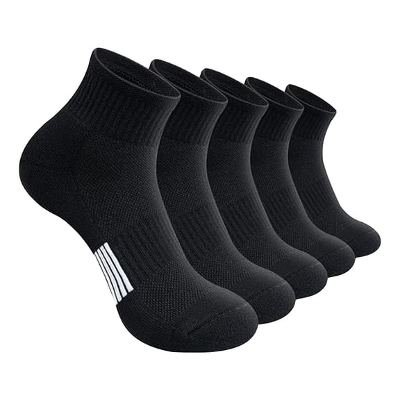 Gymayou 5 Pairs Athletic Ankle Socks For Men And Women Breathable Cushioned Training Sports Socks