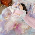 thumbnail image 4 of Castle Fairy Pink Golden Butterfly 7-Piece Twin Bedding Sets for Teens Women Men,Abstract Gradient Bedding Comforter Set,Floral Rose Breathable Sheet Sets,Breathable Home Decor, 4 of 8