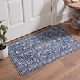 thumbnail image 3 of KUETH 2.5x10 Machine Washable Flat Pile Accent Rug with Rubber Backing, Vintage Persian Deep Blue Floral Carpet Area Rug for Entryway Bedroom and Kitchen, 3 of 6