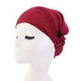 thumbnail image 1 of Red Heardband 1 Pcs Solid Color Headband Anti Slip Buttons Head Doctor Kerchief Hat, 1 of 4