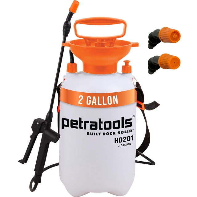 Pulverizador de bomba Petra HD201 de 7,5 L con manguera de 1,3 m y 2 boquillas