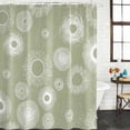 thumbnail image 2 of Geometric Bathroom Shower Curtains with 12 Hooks Polyester Waterproof Shower Curtain for Stalls and Bathtubs Abstract Sage Green White Boho Circle Dot Decorative Bathroom Privacy Curtain 72x72 Inches, 2 of 9