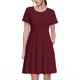 thumbnail image 1 of Balery Maroon Vestidos sueltos de manga corta para mujer, vestidos de verano 2025, vestidos casuales de corte A con vuelo., 1 of 6