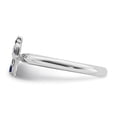 thumbnail image 5 of Auriga Fine Jewelry 925 Sterling Silver Rhodium Created Sapphire Cross Ring for Women Size 8, 5 of 6