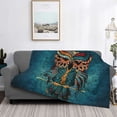 thumbnail image 2 of Disketp Owl In Blue Flannel Blankets - Thick and Warm Blanket for Winter, Soft Fuzzy Plush King Blanket for All Seasons-50"x40", 2 of 6