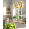 thumbnail image 3 of Watercolor Sunflowers Valances for Windows Yellow Green Leaf Vintage Country Valance Rod Pocket Light Filtering Short Window Treatments Curtains for Kitchen Bathroom Living Room Bedroom, 42 x 12 Inch, 3 of 7