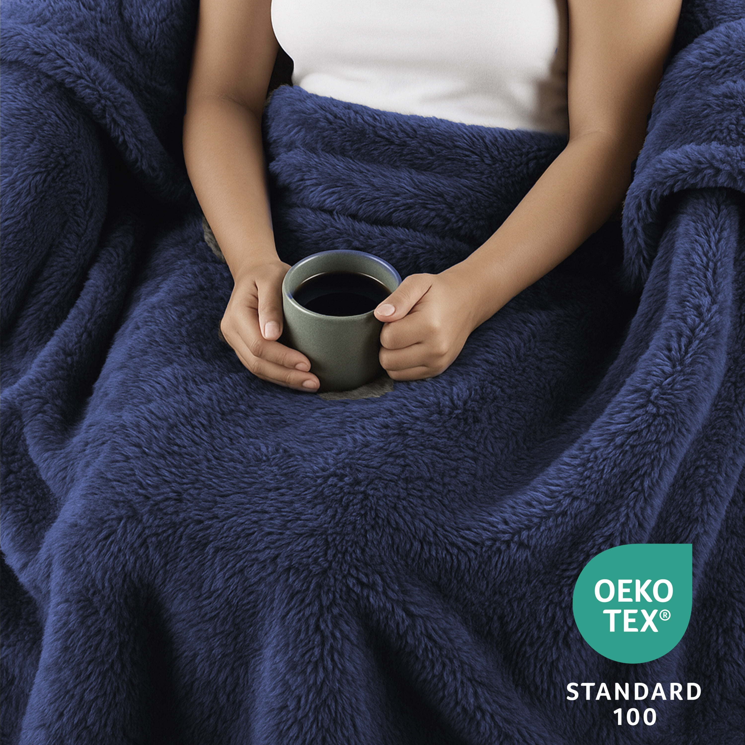 Sunbeam Electric Heated Throw Blanket Arctic Plush Eco 4 Heat Settings Auto Shut-Off 50" x 60