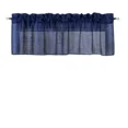 thumbnail image 4 of 2-Piece See-Through Faux Silk Valance – Semi-Sheer Rod Pocket Curtains (55"x18" Each) GHL18 Dark Blue, 4 of 5