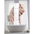 thumbnail image 6 of Funny Pig Sheer Curtains 96 Inches Long 2 Panels Set, Window Sheer Curtains for Living Room/Bedroom, Cute Art Fun Lovely Animals on Toilets Light Filtering Rod Pocket Curtain 52''x96''x2, 6 of 8
