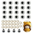 thumbnail image 1 of Ojos de seguridad Uxcell de 18mm, 20 piezas de ojos de seguridad realistas para muñecas de ganchillo con arandelas para accesorios de decoración de muñecas, manualidades de Halloween, transparentes, 1 of 6