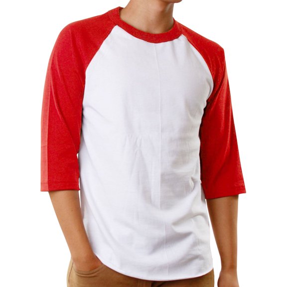 Men's Raglan 3/4 Sleeves Baseball T-Shirt Casual Cotton Jersey S-3XL