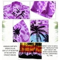 thumbnail image 6 of HAPPY BAY Men's Hawaiian Shirts Short Sleeve Button Down Shirt Mens Vacation Shirts Summer Beach Casual Tropical Shirts for Men Funny 4XL Island View, Autumn Purple, 6 of 6