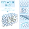 thumbnail image 3 of Bolsa de maquillaje SOIDRAM, bolsa de viaje cosmética azul a cuadros x6, 3 of 8