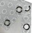 thumbnail image 4 of Ambesonne Floral Grommet Curtain, Scroll Curls Mosaic Tile, 50" x 108", Black Blue and White, 4 of 6