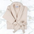 thumbnail image 2 of Superior Waffle Weave Cotton Unisex Adult Bath Robe, Cream, Extra Large, 2 of 12
