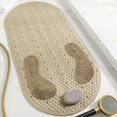 thumbnail image 3 of Non-slip bathtub mat, shower mat, shower mat with natural pumice stone, oval bathtub mat with non-slip suction cup and non-slip drain 1 piece1, 3 of 5