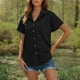 thumbnail image 2 of Vestidos Casuales Para Mujer, Blusas De Mujer De Moda Blusa holgada de color liso con cuello para mujer, manga larga, informal, para trabajo, con bolsillo, 2 of 9