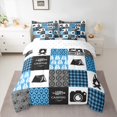 thumbnail image 2 of Homewish Travel Trailer 7-Piece Bedding Comforter Set,Happy Camping King Bedding Sets,Patchwork Geometric Plaid Bed Sheets For Boys Kids,Luxury Bedroom Decor Reversible, 2 of 8
