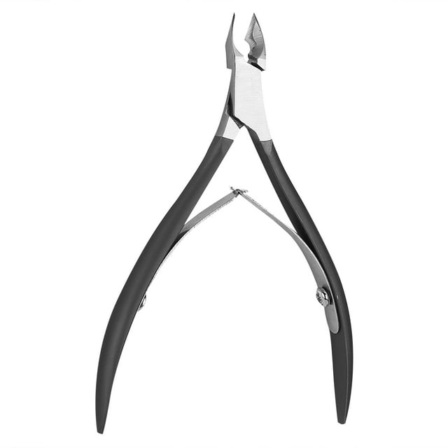 Tijeras de acero inoxidable para piel muerta de uñas, removedor de callos y padrastros, cortaúñas, herramienta de manicura, color negro