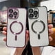 thumbnail image 4 of For Magsafe iPhone 14 Pro Case Luxury Plating Clear Magnetic Silicone Case For iPhone 13 12 11 Pro Max Soft Shockproof Cover, 4 of 5