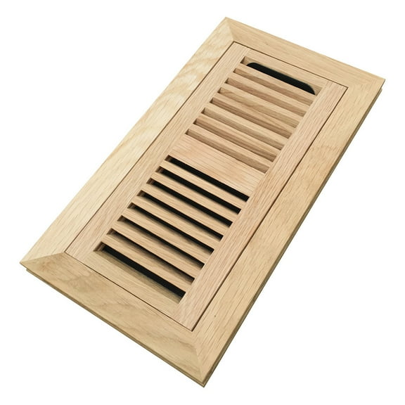Homewell Hickory Wood Floor Register, Flush Mount with Frame, 4X10 inch, No Damper, Unfinished