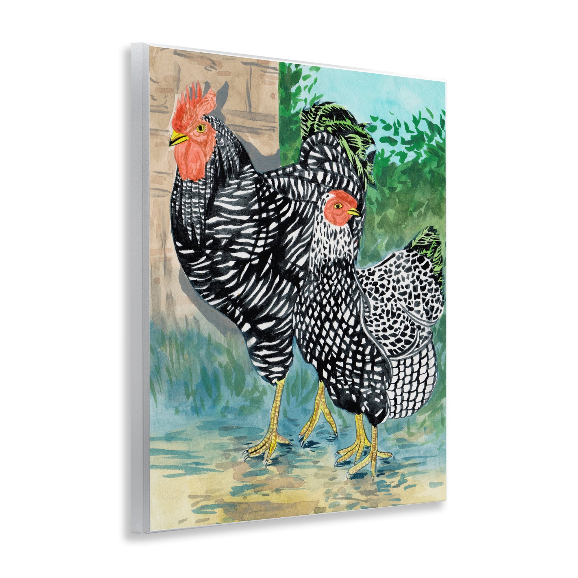 Stupell Industries Traditional Rooster Pair Animals Painting Unframed Art Print Wall Art, 11 x 14