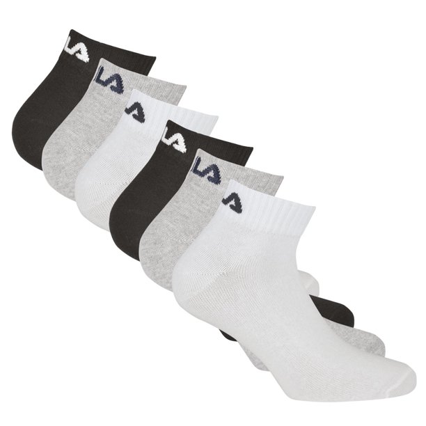 FILA Calcetines unisex, paquete de 6 - calcetines cortos, de entrenamiento, de deporte, con logotipo (2x 3 pares) Classic 43-46