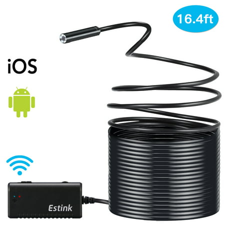 Filfeel 5M Rigid Flexible Wifi Endoscope Borescope Camera 2.0 IP66 Waterproof Snake Inspection Cam, surpassed the traditional wired inspection